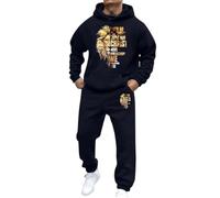 Genérico Chándal para Hombre Transpirable Sudadera y Pantalones Chándal Informal Conjunto Ligero Informal cómodo Chaqueta con Capucha otoño e Invierno Pantalones de Jogging Juego de