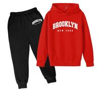Genérico Chándal para niños Chándal Deportivo Niños Niños Invierno Sudadera con Capucha Conjunto Popular Impreso Sudadera Conjunto en Ropa Interior Casual Carta Disfraz Niño Ropa Deportiva Tracksuit