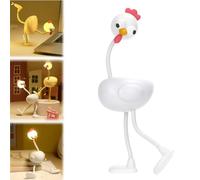 Genérico Changeable Shape Funny Chicken Night Light, Fun Cute Mini Chicken 3 Levels Dimmable LED Lamp, Reusable Soft Silicone Mood Light for Bedroom,Desk,Christmas Decor