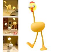 Genérico Changeable Shape Funny Chicken Night Light, Fun Cute Mini Chicken 3 Levels Dimmable LED Lamp, Reusable Soft Silicone Mood Light for Bedroom,Desk,Christmas Decor