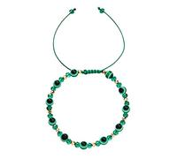 Genérico chapado con joyas ojo perla suéter pulsera ajustable pareja amor pulsera ajustable con 4 anillos rodonita, talla única, cuerda, No es una piedra preciosa