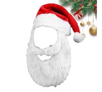 Genérico Chapeau Et Barbe De Père Noël - Ensemble Perruque En Peluche 28x6,5cm, Déguisement Pour Adultes | Costume De Noël Confortable Et Respirant Pour Fêtes, Soirées, Maison, Événements Festifs