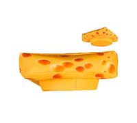 Genérico Chapeau Fromage Amusant - Casquette Douce Réaliste, Chapeau Gâteau Au Fromage Pour, Accessoire Fête Halloween Noël Cosplay | Jardin Quotidien Hiver Extérieur Costume Déguisement Rigolo