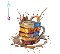 Genérico Chapter Book Mug, 3D Painted Book Mug Glass Coffee Cup, Novelty Unique Books Coffee Cup, for Readers, Writers & Librarians (1PCS-A)