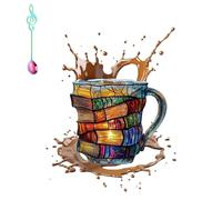Genérico Chapter Book Mug, 3D Painted Book Mug Glass Coffee Cup, Novelty Unique Books Coffee Cup, for Readers, Writers & Librarians (1PCS-B)