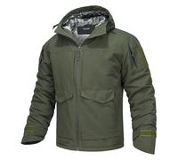 Genérico Chaqueta Acolchada Ligera Hombre Chaquetas Militar de Forro Polar Chaquetas Exterior A Prueba de Viento con Capucha Chaqueta Táctica de Camuflaje Resistente Al Viento Y Al Frío