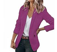 Genérico Chaqueta Americana Mujer, Traje De Vestir Mujer, Abierto Al Frente Elegante Fiesta Festival Noche Formal Negocio Trajes Color Sólido Oficina Trajes Uniforme para Fiestas Y Reuniones Formales