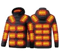Genérico Chaqueta Calefactable para Hombre 23 Zonas de Calefacción, Temperatura Ajustable Abrigo Calefactable Mujer Térmica para Motocicleta al Aire Libre Esquiar(Black,XXL)