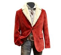 Genérico Chaqueta clásica de gala de Timeless con solapa forrada de lujo para eventos de invierno. Acabado impecable. (Red, XXL)