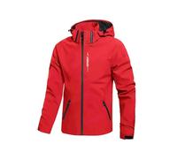 Genérico Chaqueta Clásica De Manga Larga Para Hombre - Abrigo De Estilo Militar, Leger, Cargo - Otoño/Invierno - Rojo, 5X-Large