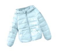 Genérico Chaqueta con Capucha Metalizada para Niño Abrigo de Invierno Cálido Plegable con Aislamiento, azul celeste, 18-24 Months