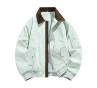 Genérico Chaqueta Cortavientos Hombre Laboral Abrigo de Manga Chaqueta de Trabajo Para Casaca Para Homem Inverno Chaquetas Hombre Polipiel Ropa de Invierno Verde menta L