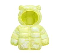 Genérico Chaqueta Cuero Bebe Niña - Abrigo De Invierno Infantil con Capucha Chaqueta Térmica Impermeable para Niña Ropa Cálida (Yellow, 18-24 Months)