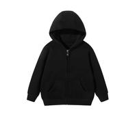 Genérico Chaqueta Cuero Bebe Niña - Chaqueta Polar con Capucha para Niñas Sudadera Informal Abrigo De Invierno Acogedor Y para Niños Pequeños (Black, 6-7Years)