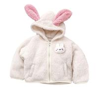 Genérico Chaqueta De Bebé Invierno De Peluche Forrado Sudadera con Capucha para NiñAs NiñOs Lindo OíDo Bebé Ropa Exterior con Bolsillos Cremallera Grueso Abrigo (White, 3-4 Years)