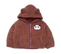 Genérico Chaqueta De Bebé Invierno De Peluche Forrado Sudadera con Capucha para NiñAs NiñOs Lindo OíDo Bebé Ropa Exterior con Bolsillos Cremallera Grueso Abrigo (Coffee, 3-4 Years)