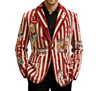 Genérico Chaqueta de de terciopelo con estampado de lentejuelas que marca tendencia: una chaqueta de fiesta para ocasiones especiales. (Red, XXXL)