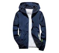 Generico Chaqueta de hombre ligera con cuello de manga larga y capa de verano anti para entretiempo, elegante y cómoda, para correr, senderismo, al aire libre, primavera, otoño, tiempo libre, azul