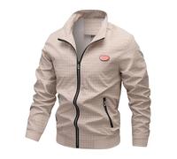 Generico Chaqueta de hombre ligera Softshell Trekking Multibolsillos Cargo Chaquetas Moderno Ajuste Normal Elegante Camping Primavera-Otoño a Cuadros Estilo Béisbol para actividades al aire libre