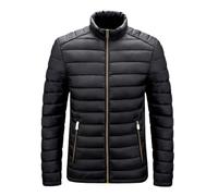 Genérico Chaqueta De Invierno Hombre - Abrigos para Hombre Chaquetas y Abrigos de Plumas para Hombre Chaqueta Ligera Plegable Chaquetas de Invierno Acolchadas térmicas aislantes Abrigo (Black XXL)