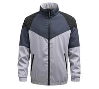 Genérico Chaqueta De Invierno Hombre Deportiva,Hombres OtoñO E Invierno Casual Color A Juego Abrigo Deportes Bolsillo Cremallera Chaqueta Voladora Ropa De BéIsbol