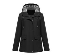Generico Chaqueta de lluvia para mujer deportiva versátil chaqueta de lluvia portátil impermeable impermeable chaquetas tamaño grande al aire libre trinchera viajes resistente a las arrugas a prueba
