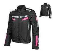 Genérico Chaqueta de moto para mujer Storm 4 estaciones con protecciones CE impermeable - Seguridad y comodidad para cada temporada (FR/ES, Letras, M, Regular, Regular, Rojo)