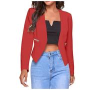 Genérico Chaqueta De Mujer Ligera Recortada Para Negocios Chaqueta Corta Mujer Traje Bolsillos Prácticos Discretos De Oficina Comercial Con Bolsillo Estilo Clásico Ocio