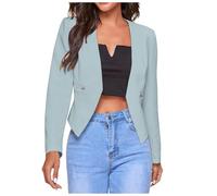 Genérico Chaqueta De Mujer Ligera Recortada Para Negocios Chaqueta Corta Mujer Traje Bolsillos Prácticos Discretos De Oficina Comercial Con Bolsillo Estilo Clásico Ocio