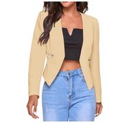 Genérico Chaqueta De Mujer Ligera Recortada Para Negocios Chaqueta Corta Mujer Traje Bolsillos Prácticos Discretos De Oficina Comercial Con Bolsillo Estilo Clásico Ocio