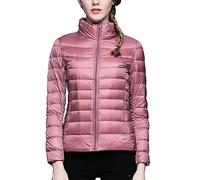 Genérico - Chaqueta de plumas para mujer, invierno, cálido, a prueba de viento, de felpa, espesar plegable, chaqueta acolchada con bolsillos con cremallera, chaqueta polar de gran tamaño, compresible