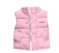 Genérico - Chaqueta de plumas sin mangas para niños, para bebé, para niña, cálido, invierno, parka acolchada, abrigos ligeros, cortavientos, acolchados, ropa al aire libre, con cremallera para 7-8