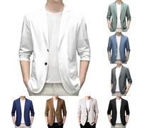Genérico Chaqueta de traje para hombre, americana deportiva, bléiser para tiempo libre, para trabajo, corte normal, de un botón