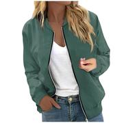 Genérico Chaqueta Deportiva Cremallera Mujer, Cazadoras Deportivas Mujer, Oversize De Béisbol Cazadora Bomber Primavera Otoño Invierno con Bolsillos Cazadora Casual Primavera Otoño