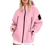 Genérico Chaqueta Entretiempo Mujer-Chaqueta Ligera Cortavientos Para Senderismo Al Aire Libre Para OtoñO Informal Con Capucha Impermeable De Viaje CóModo