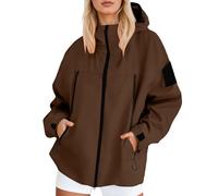 Genérico Chaqueta Entretiempo Mujer-Chaqueta Ligera Cortavientos Para Senderismo Al Aire Libre Para OtoñO Informal Con Capucha Impermeable De Viaje CóModo