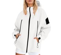 Genérico Chaqueta Entretiempo Mujer-Chaqueta Ligera Cortavientos Para Senderismo Al Aire Libre Para OtoñO Informal Con Capucha Impermeable De Viaje CóModo