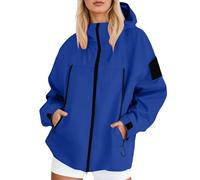 Genérico Chaqueta Entretiempo Mujer-Chaqueta Ligera Cortavientos Para Senderismo Al Aire Libre Para OtoñO Informal Con Capucha Impermeable De Viaje CóModo