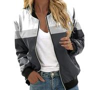 Genérico Chaqueta Entretiempo Mujer Cremallera Fina - Cárdigan Mujer Holgada Cortavientos Manga Larga Chaqueta Bomber Entretiempo Primavera Verano Otoño Formal Trabaj Elegante Chaqueton Blouson