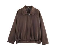 Genérico Chaqueta Entretiempo Mujer Cremallera Fina - Cárdigan Mujer Holgada Cortavientos Manga Larga Chaqueta Bomber Transición Primavera Otoño Verano Formal Trabaj Elegante Chaqueton Blouson