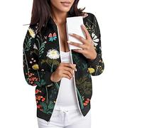 Genérico Chaqueta Entretiempo Mujer Cremallera Fina - Cardigan Mujer Ligera Manga Larga Corta Relajado Chaqueta Bomber Entretiempo Primavera Verano Otoño Trabajo Uso Diario Elegante Chaqueton Blouson