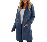 Genérico Chaqueta Fina Mujer - Abrigos De Invierno para Mujer Gabardina De Lana Gruesa Abrigo Largo Cruzado Chaqueta con Solapa Abierta Y Bolsillos