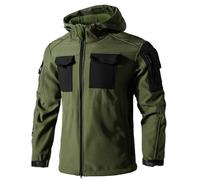 Genérico Chaqueta Hombre Invierno Chaqueta Hombre con Forro Polar Bomber Cortavientos Casual Cazadora Marinero Invierno Impermeable Moto 2#Verde del ejército L