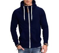 Genérico Chaqueta Hombre Invierno con Capucha Polar Paño Termica Chaqueta Hombre Deportiva Chaquetones Bomber Tallas Grandes Softshell Sudadera Running Invierno Rebajas 2#Marina de Guerra XXL