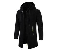 Genérico Chaqueta Hombre Invierno Largos Navidad Polar Chollos Ultima Hora Ofertas Flash, Parka Hombre Elegante Caza Largo Sudaderas Hombres Sin Capucha Fitness Calefaccion Forro Polar Negro XXL
