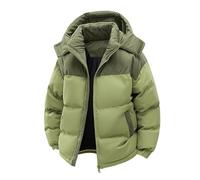 Genérico Chaqueta Hombre Invierno, Plumon Hombre con Capucha Cuello Mao De Cremallera, Plumíferos Suave - Cazadoras Casual Trekking - Verde XXL