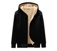 Genérico Chaqueta Hombre Invierno Tallas Grandes Polar Paño Elegante Chaqueta Hombre Trabajo Chaquetones Bomber con Capucha Softshell Sudadera Running Invierno Rebajas 2#Negro 3XL