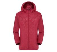 Genérico Chaqueta Impermeable Cortavientos Hombre Mujer Ligera Transpirable Chaquetas con Capucha Casual Plegable Raincoat con Bolsillos y Cremallera Chaqueta Deportiva para Ciclismo Running Fitness