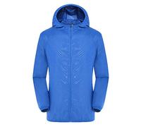 Genérico Chaqueta Impermeable Cortavientos Hombre Mujer Ligera Transpirable Chaquetas con Capucha Casual Plegable Raincoat con Bolsillos y Cremallera Chaqueta Deportiva para Ciclismo Running Fitness