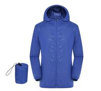 Genérico Chaqueta Impermeable Cortavientos Hombre Mujer Ligera Transpirable Chaquetas con Capucha Casual Plegable Raincoat para Ciclismo Running Fitness Exteriores (Blue #2, XXXL)